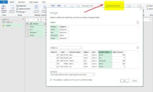 Left join in power query.