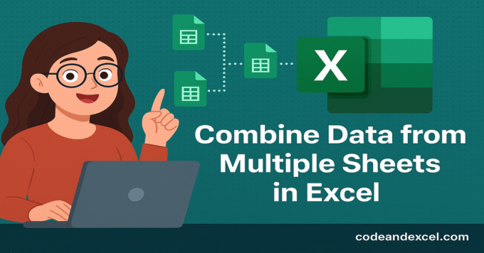 cover image of topic - combine data from multiple sheets in Excel.