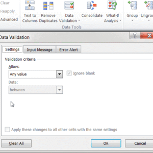 data validation in excel - pop up box.