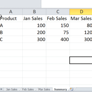 Method 1 - Combine data from multiple sheets in Excel
