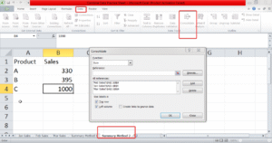 Method 2- combine data from multiple sheets in Excel.