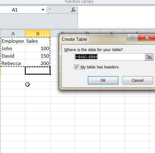 Making Structured Tables in Excel 